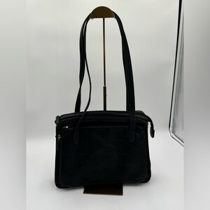 Leather Briefcase Laptop Shoulder Bag Purse Black